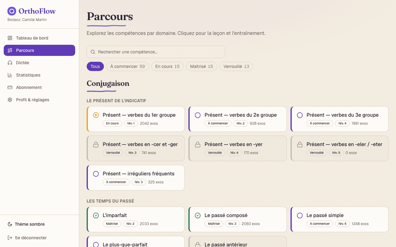 102 compétences, du A1 au C2